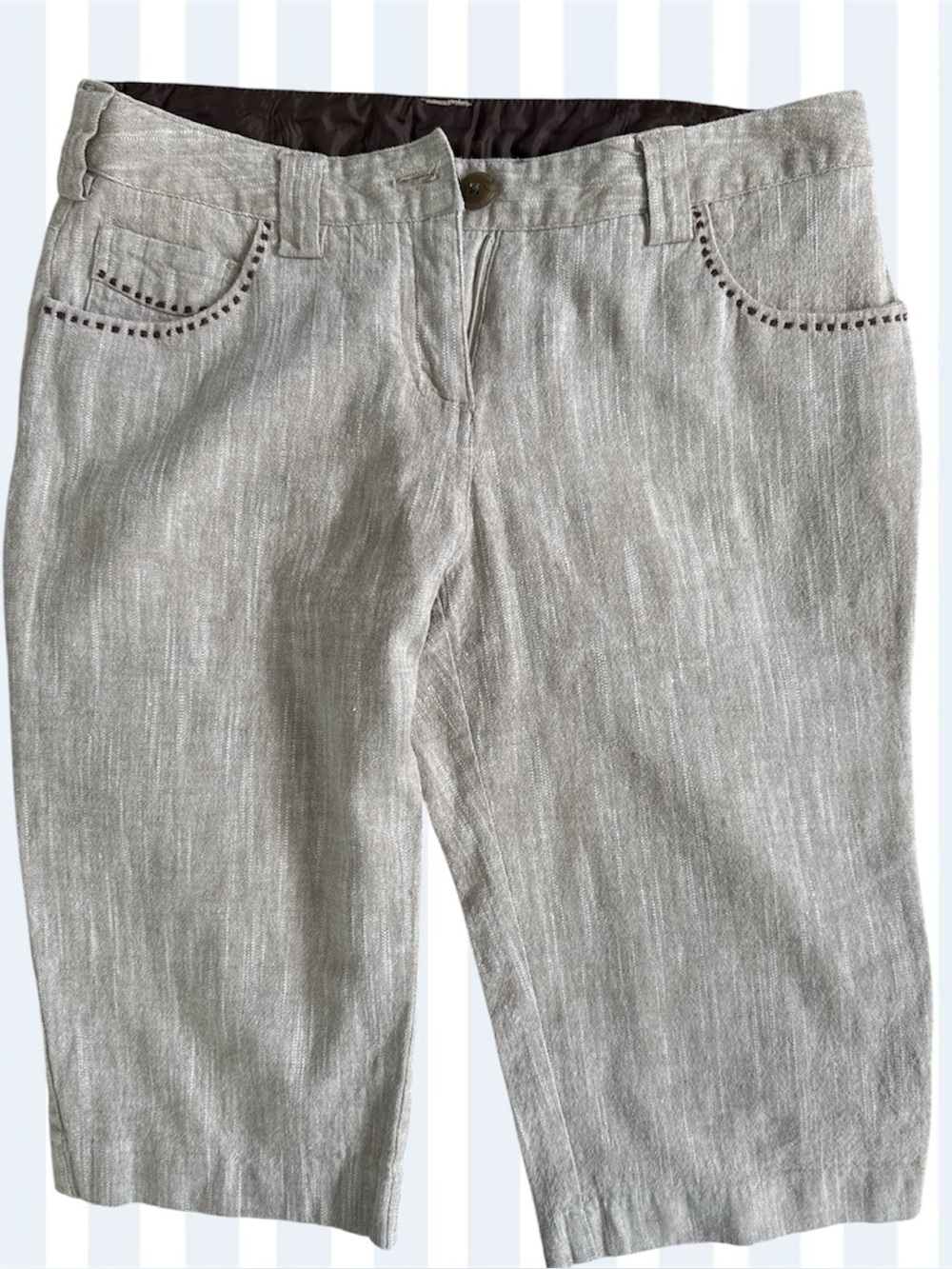 Willi Smith Linen Blend Embroidered Shorts Size 6